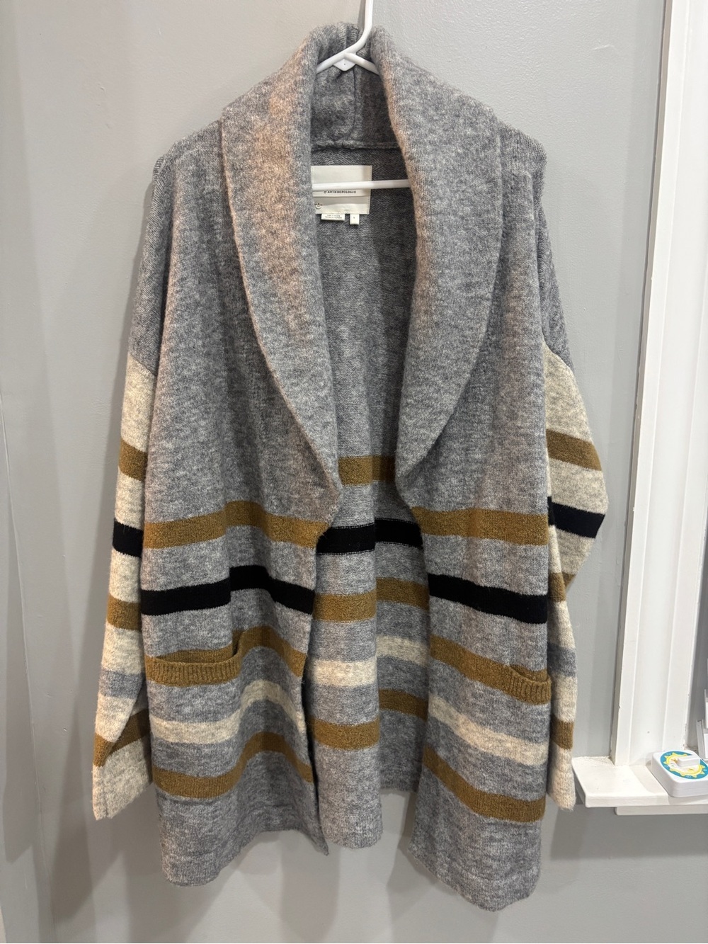 by Anthropologie Vanja Striped Cardigan Acrylic/Wool Blend Large - Picture 7 of 13